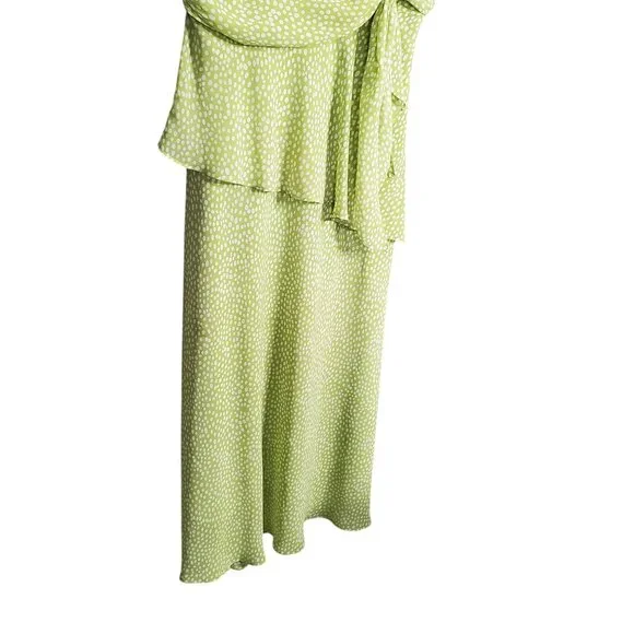 Positive Attitude Sz 14 Dress Maxi FairyCore Polka Dot Flowy CottageCore Chiffon - Picture 6 of 9